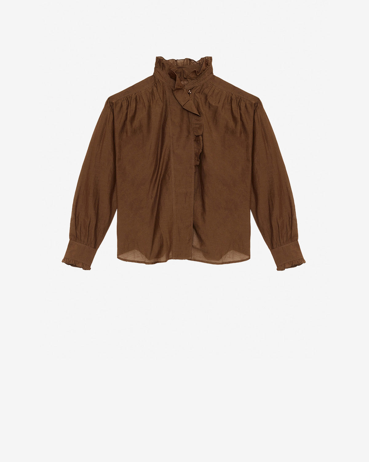 Top pamias con volant - Dark khaki - Woman - 5