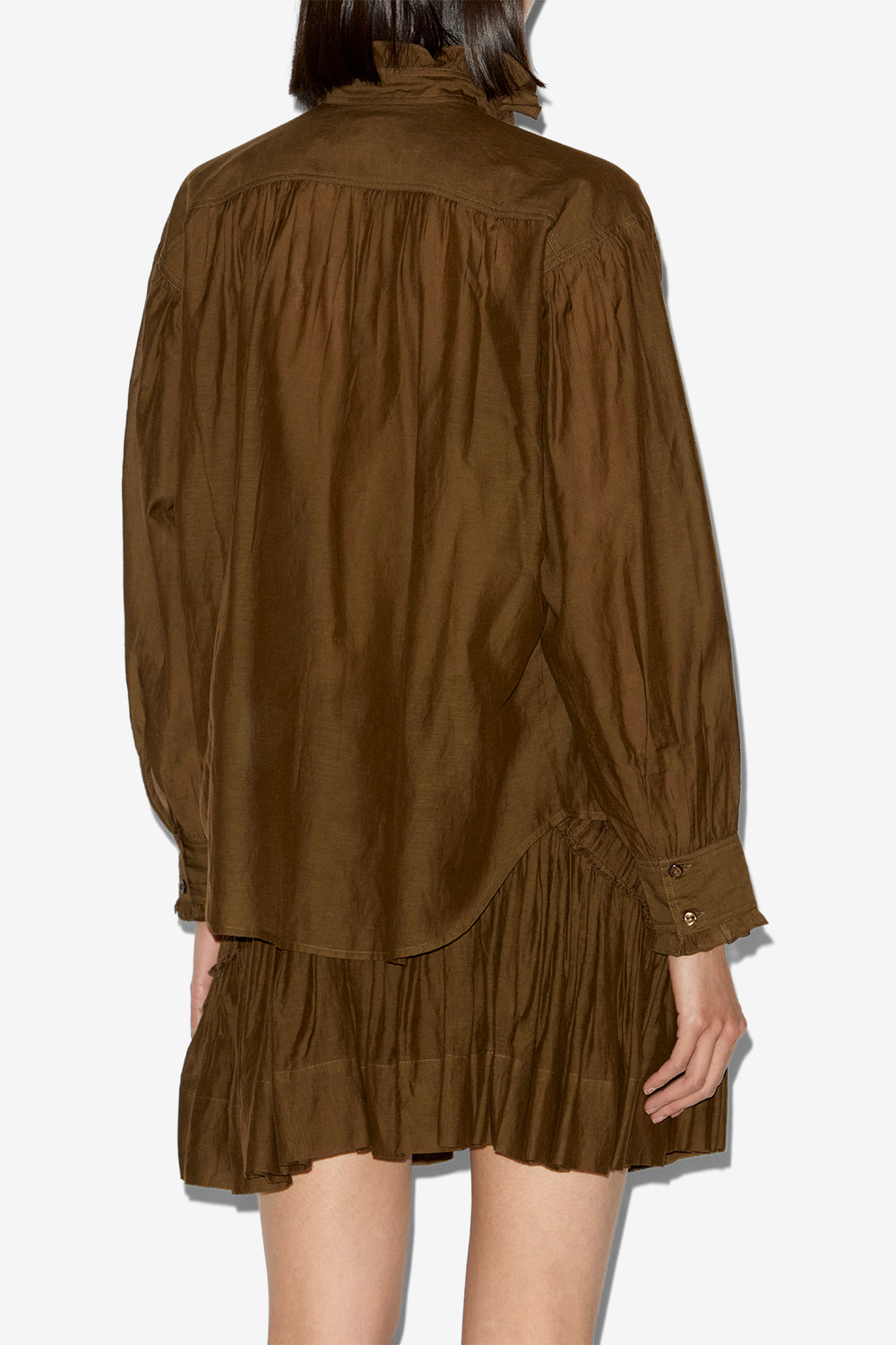 Pamias ruffled top - Dark khaki - Woman - 5