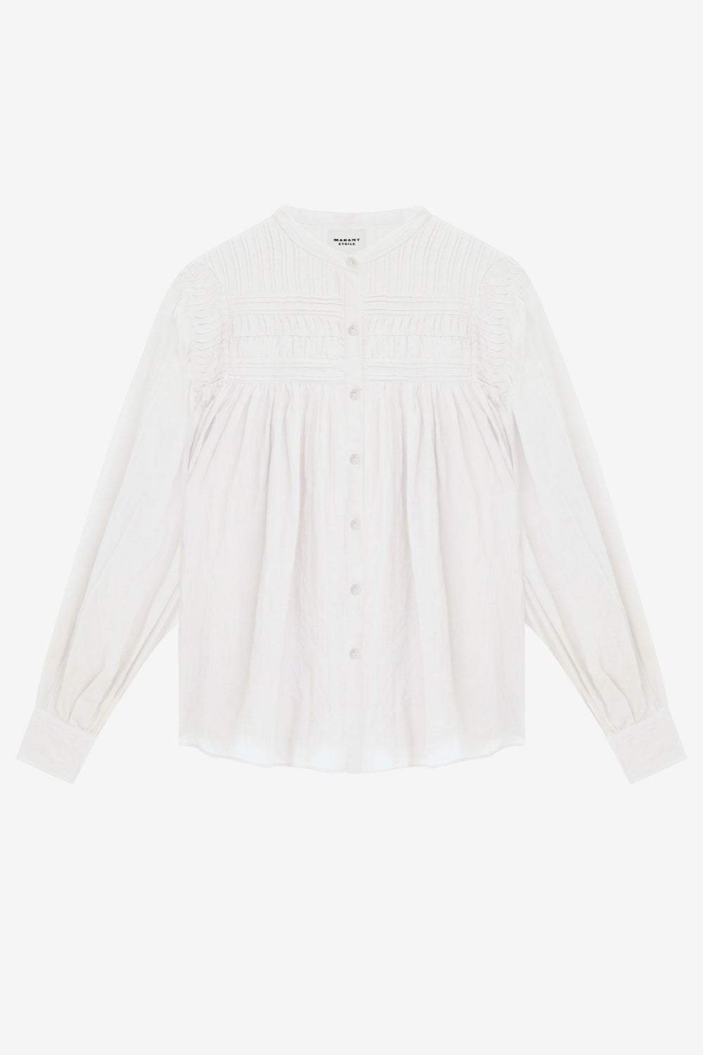 Blouse plalia en voile de coton froncé  - Blanc - Woman - 1