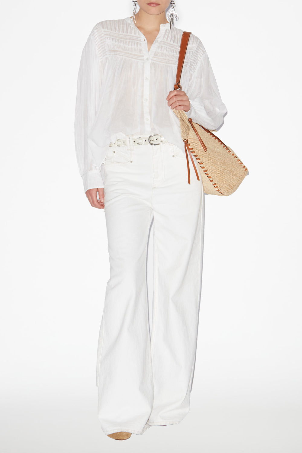 Blouse plalia en voile de coton froncé  - Blanc - Woman - 2