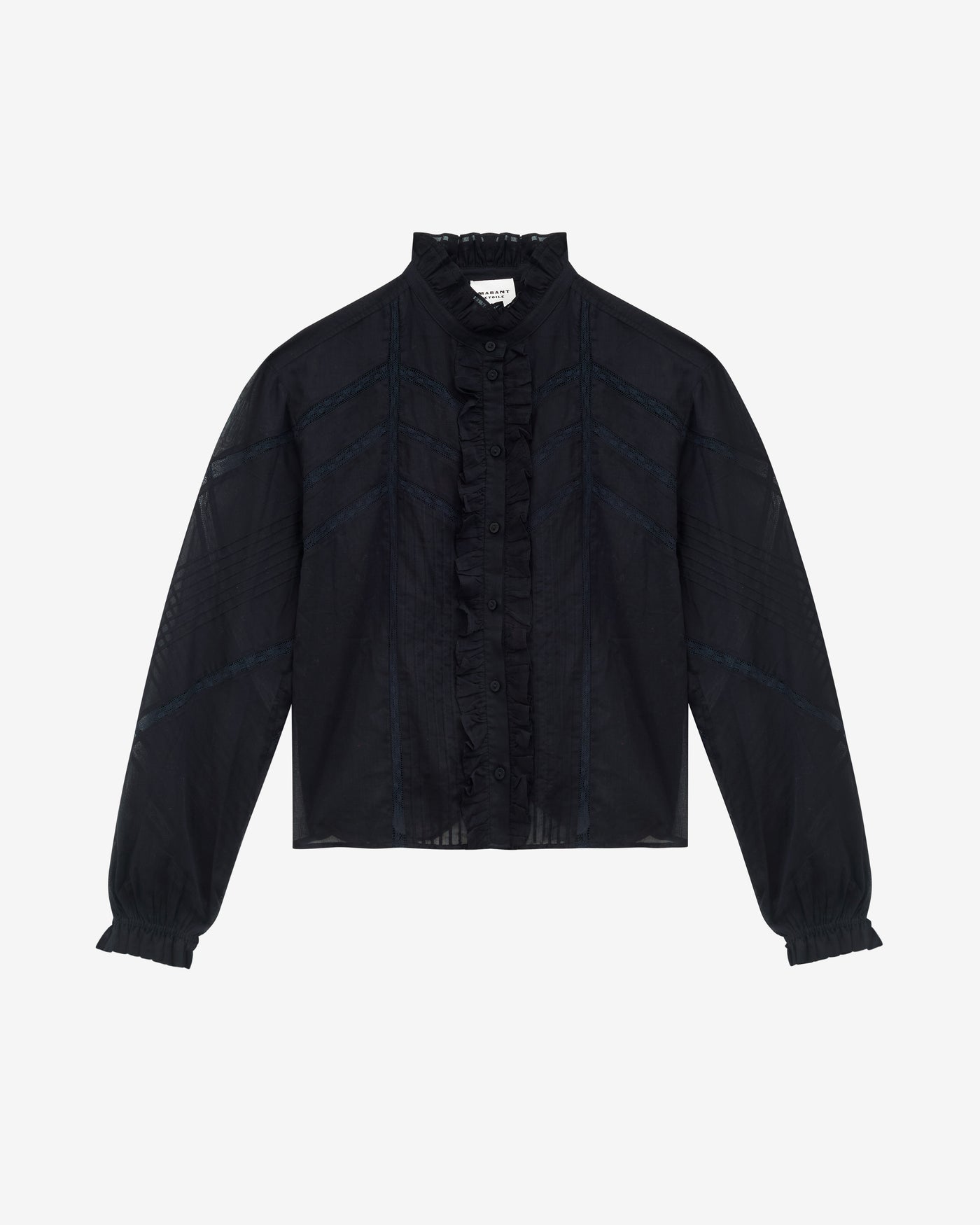 Blouse gaia en voile de coton uni  - Noir - Woman - 5