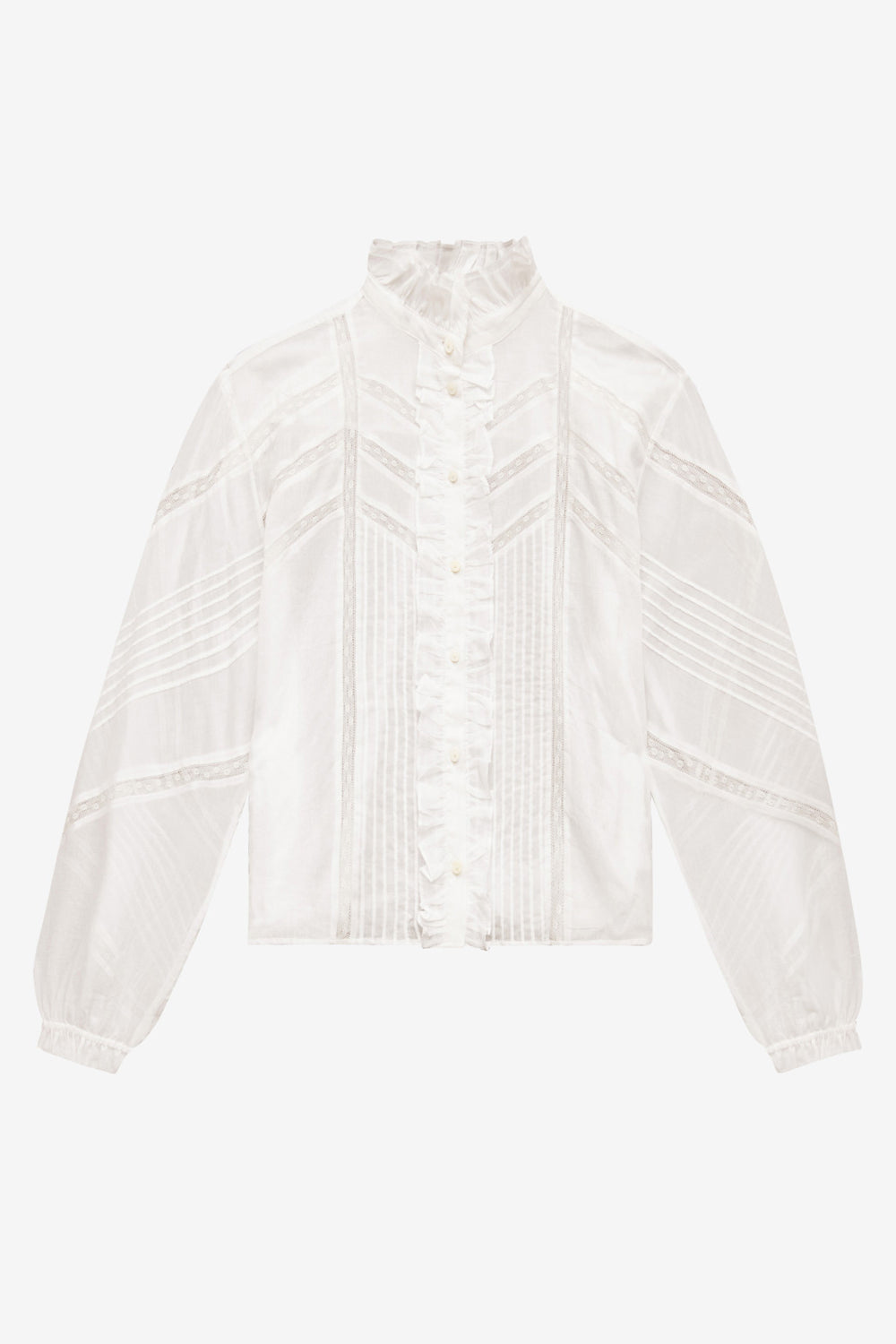 Blusa gaia in voile di cotone tinta unita - Bianco - Woman - 1