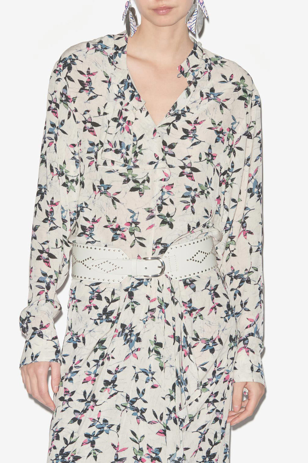 Bedruckte fließende bluse vilda - Ecru-midnight - Woman - 4