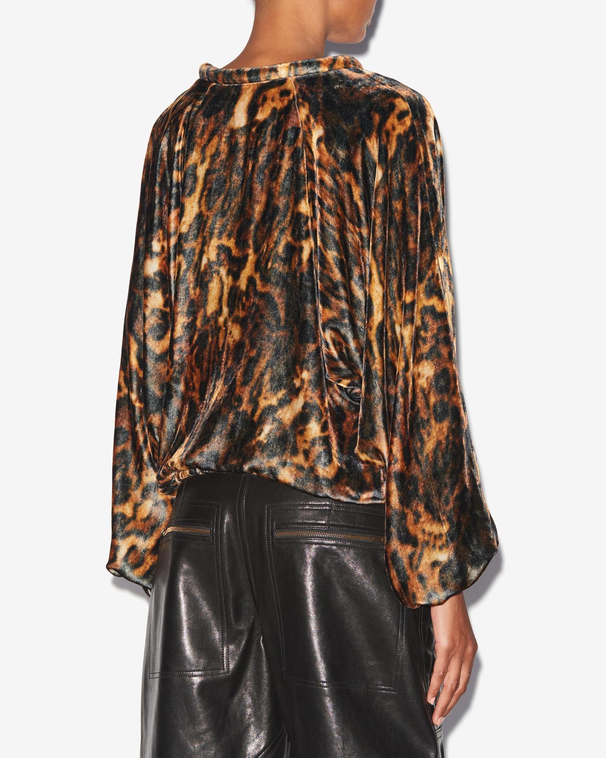 Dabia プリント入りベルベット トップス - Leopard - Woman - 4