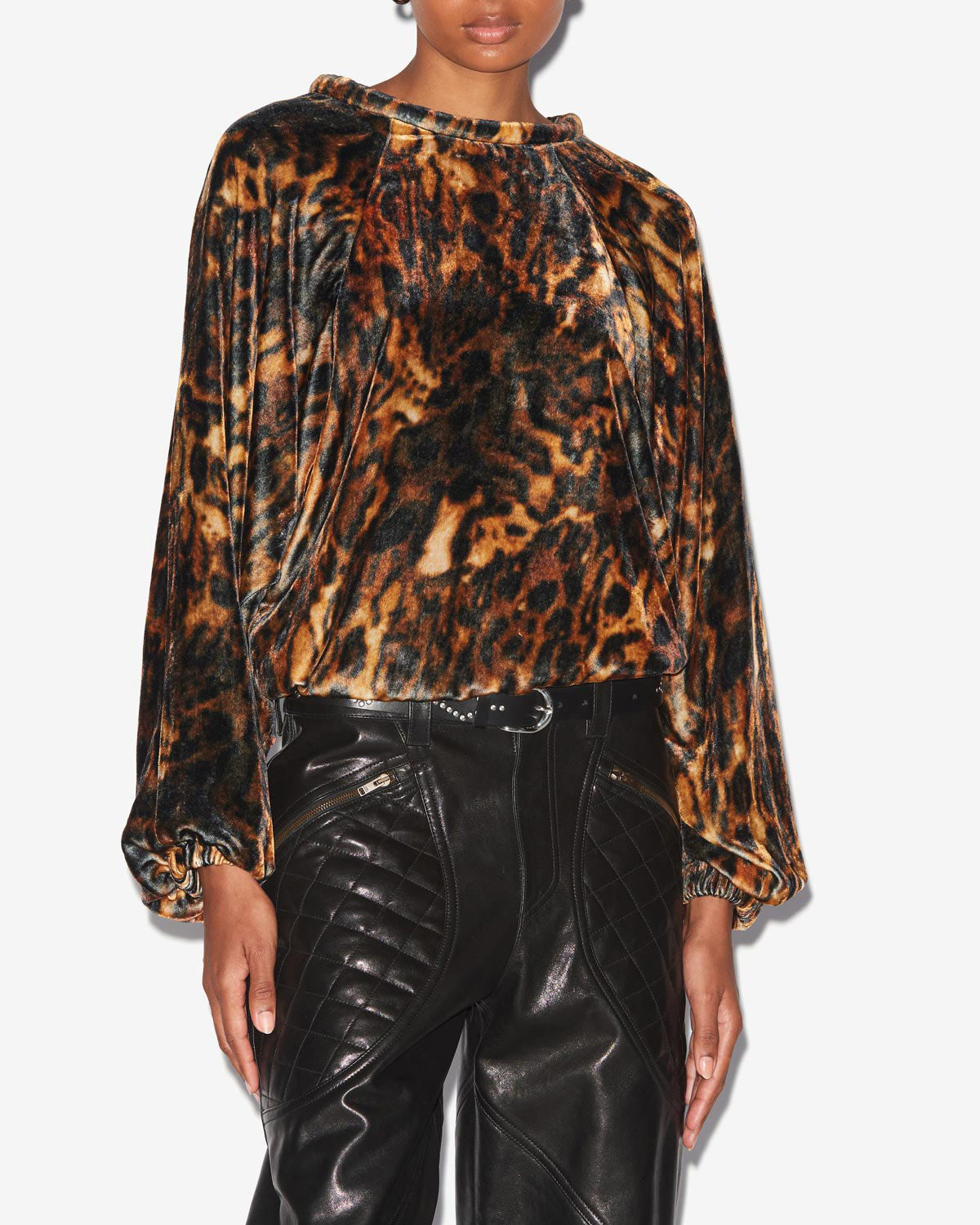 Dabia プリント入りベルベット トップス - Leopard - Woman - 3