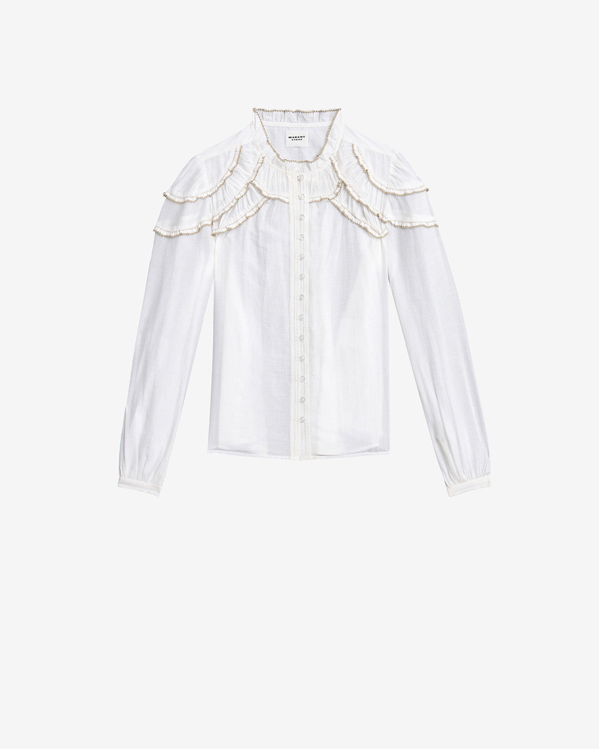 Christa gathered cotton blouse - White - Woman - 5