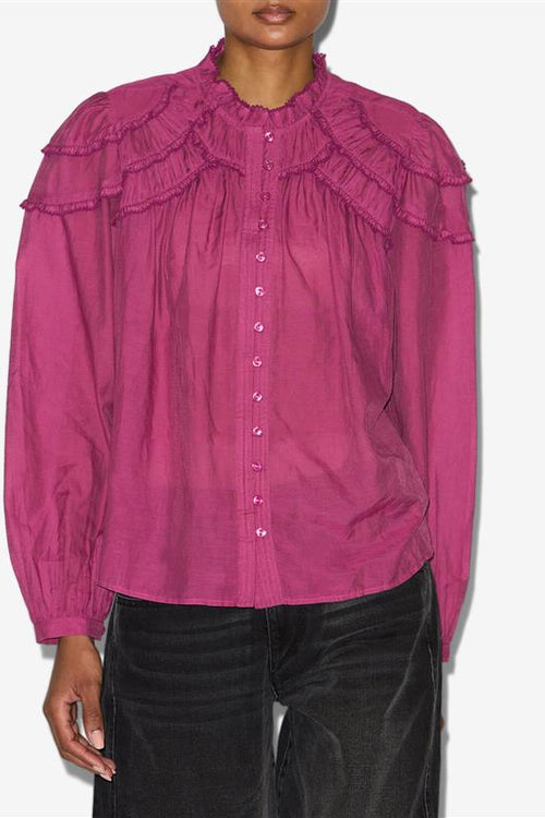 Christa gathered cotton blouse - Pink - Woman - 2