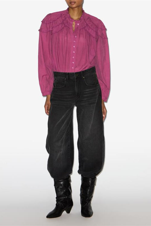 Christa gathered cotton blouse - Pink - Woman - 4