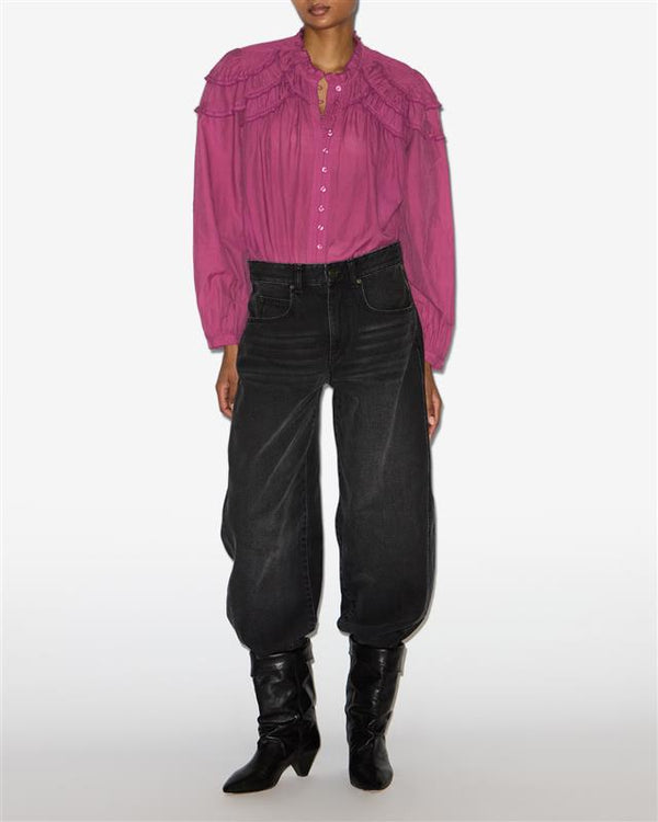 Christa gathered cotton blouse - Pink - Woman - 3