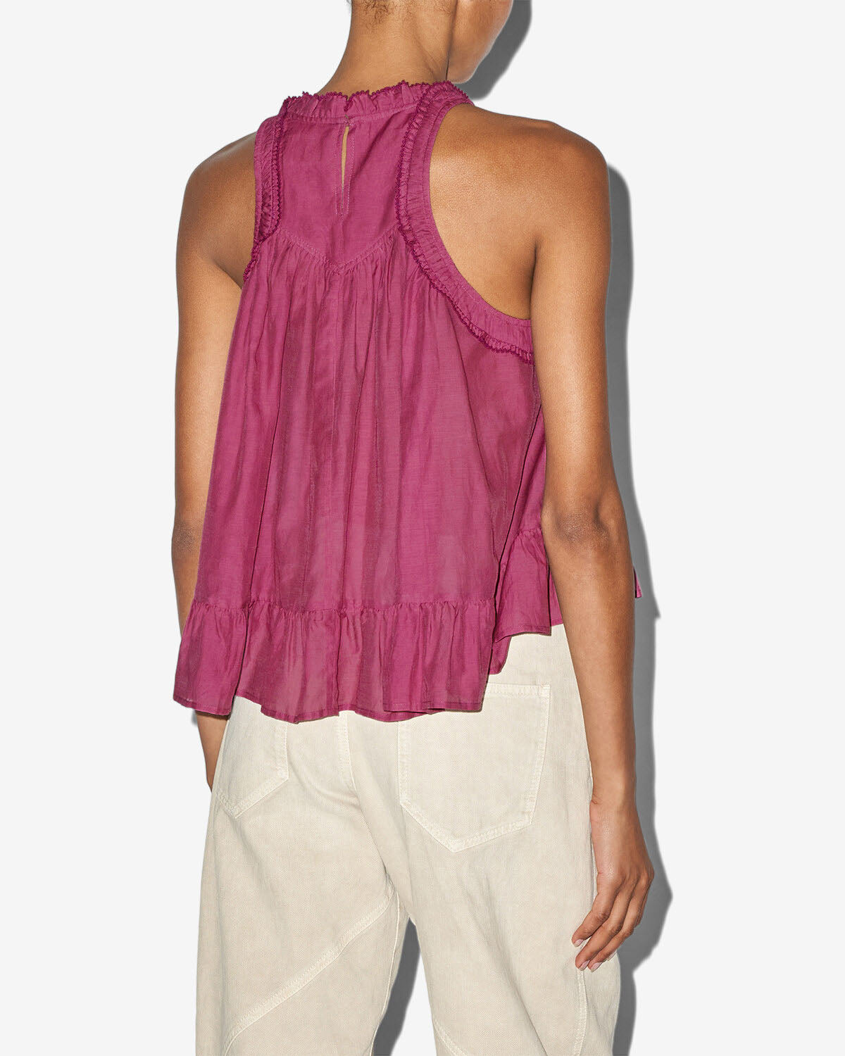 Top carlee in cotone arricciato - Rosa - Woman - 2