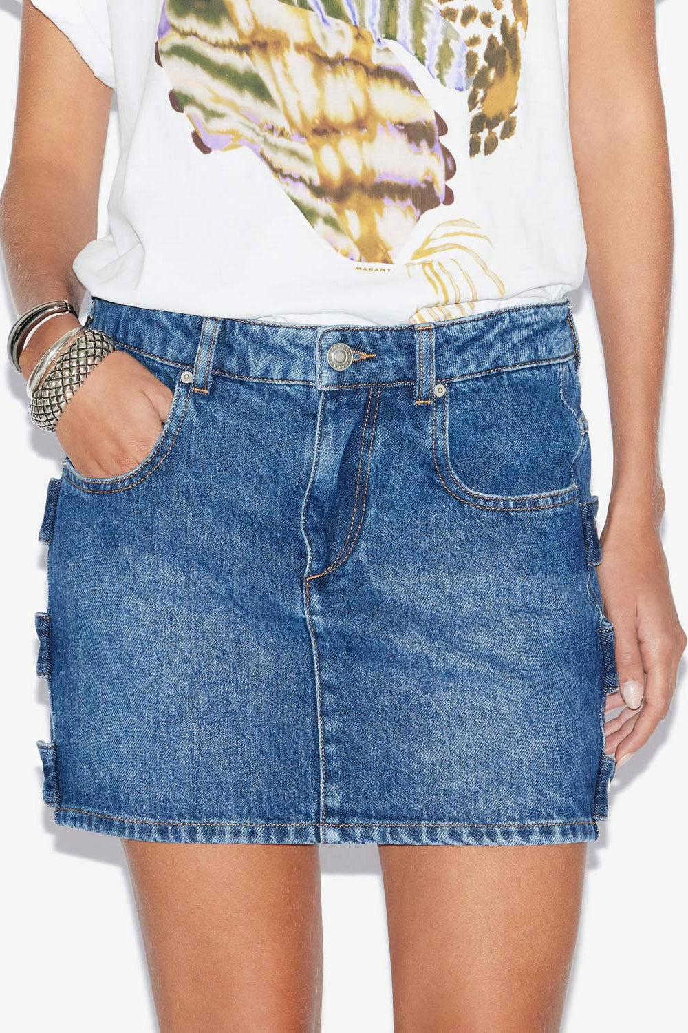 Falda stessy corta vaquera - Azul - Woman - 4