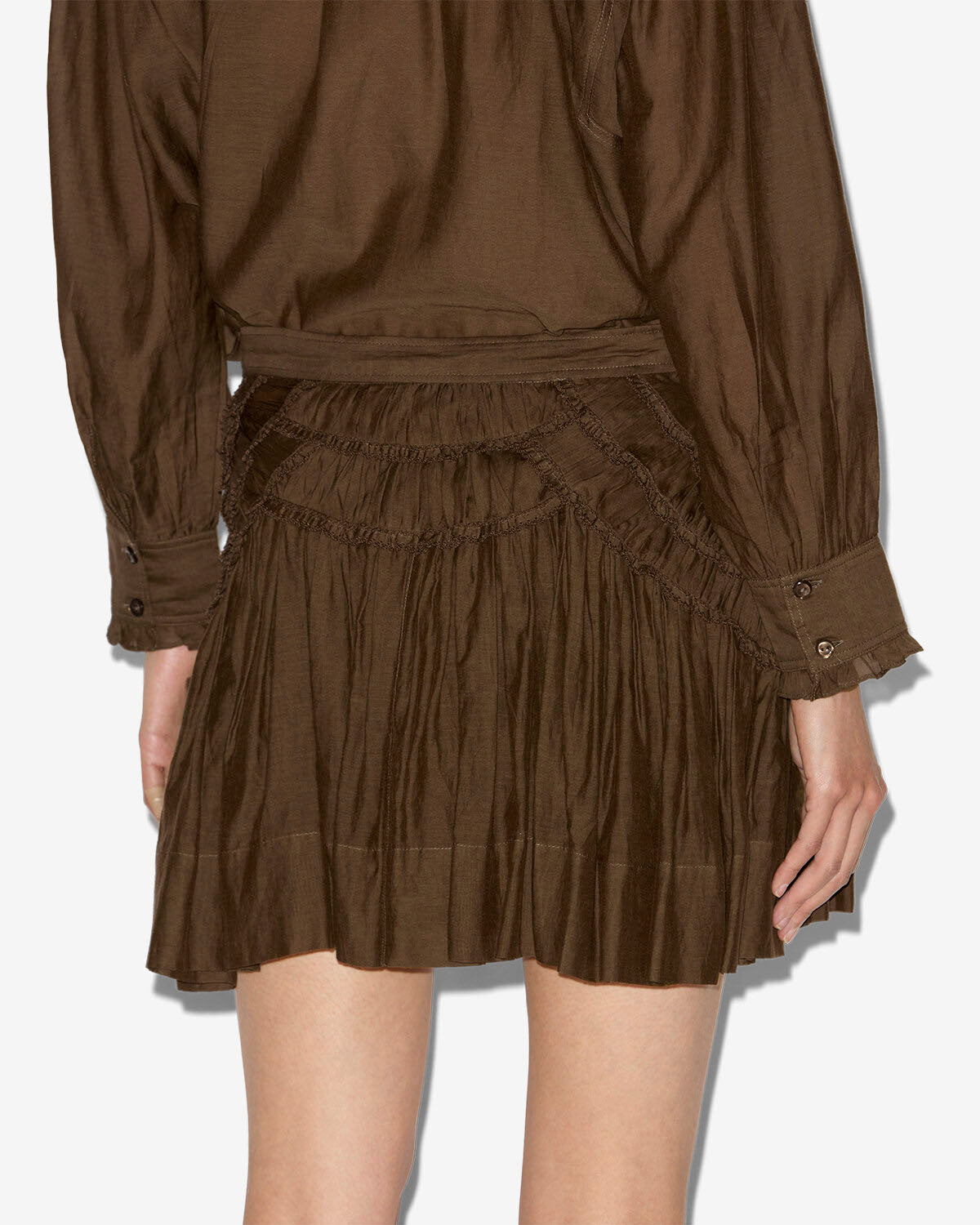 Ceola 러플 미니 스커트 - Dark khaki - Woman - 4