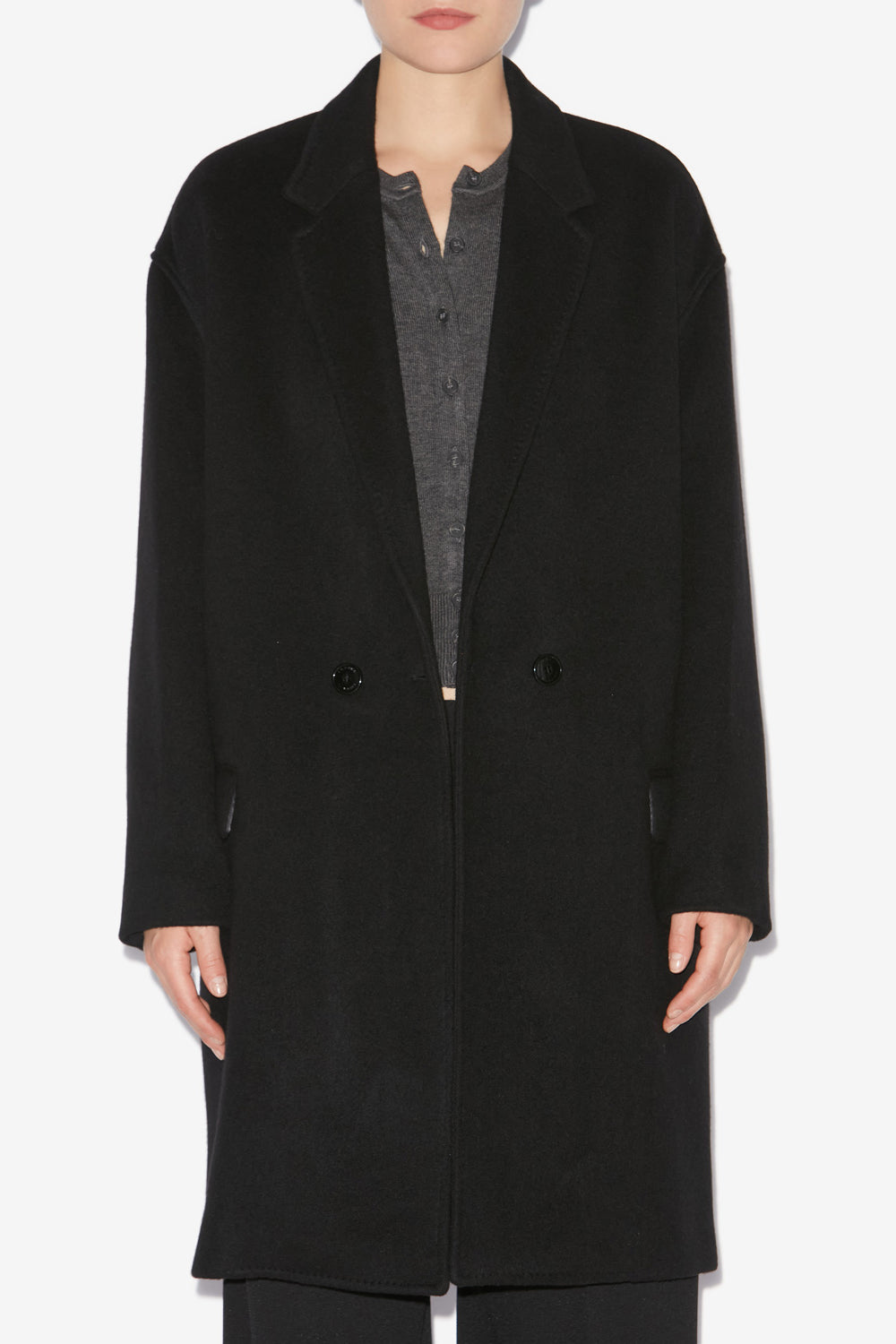 Cappotto efegozi in lana e cashmere tinta unita - Nero - Woman - 4