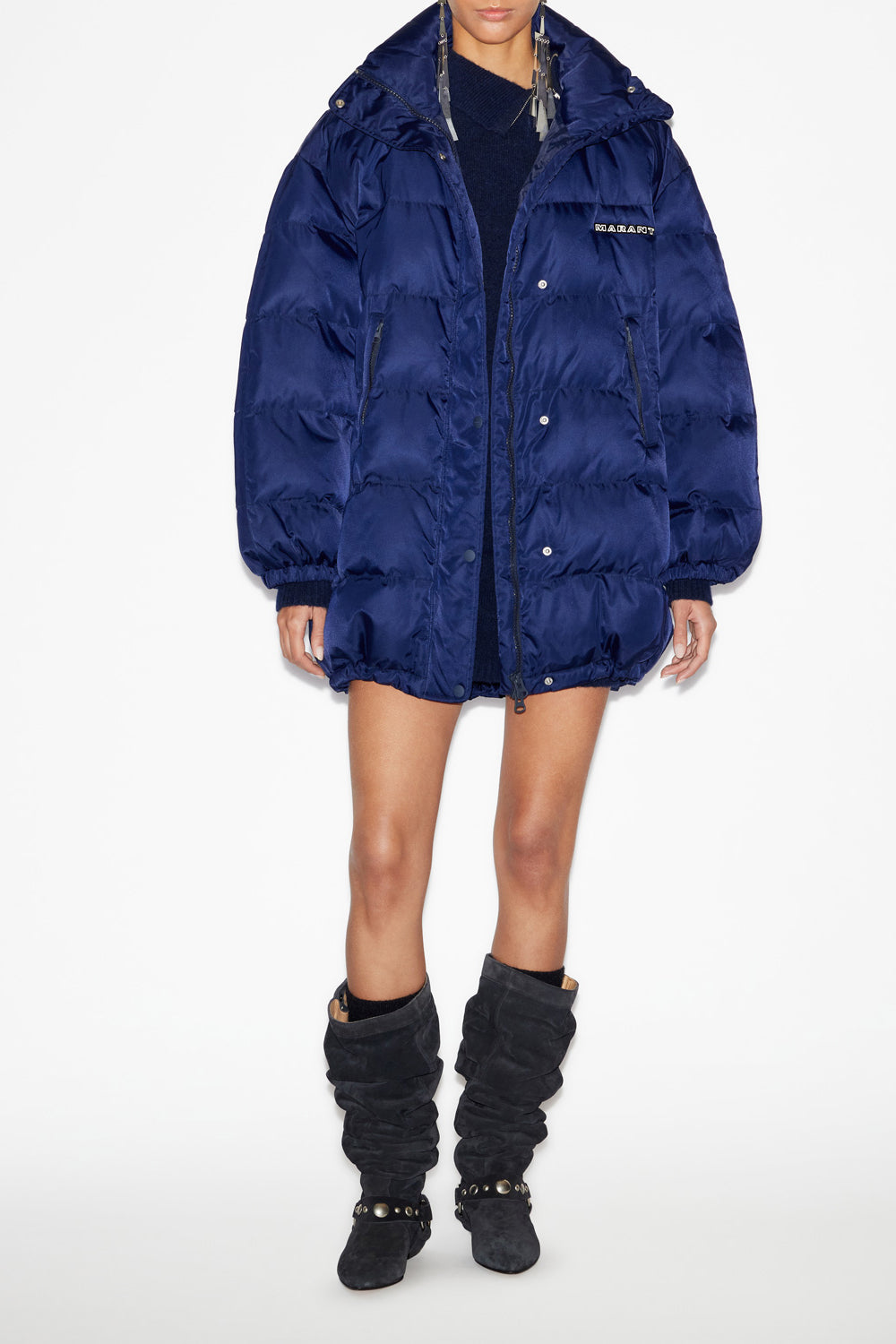 Cappotto in piumino belize tinta unita medio-lungo - Midnight - Woman - 2