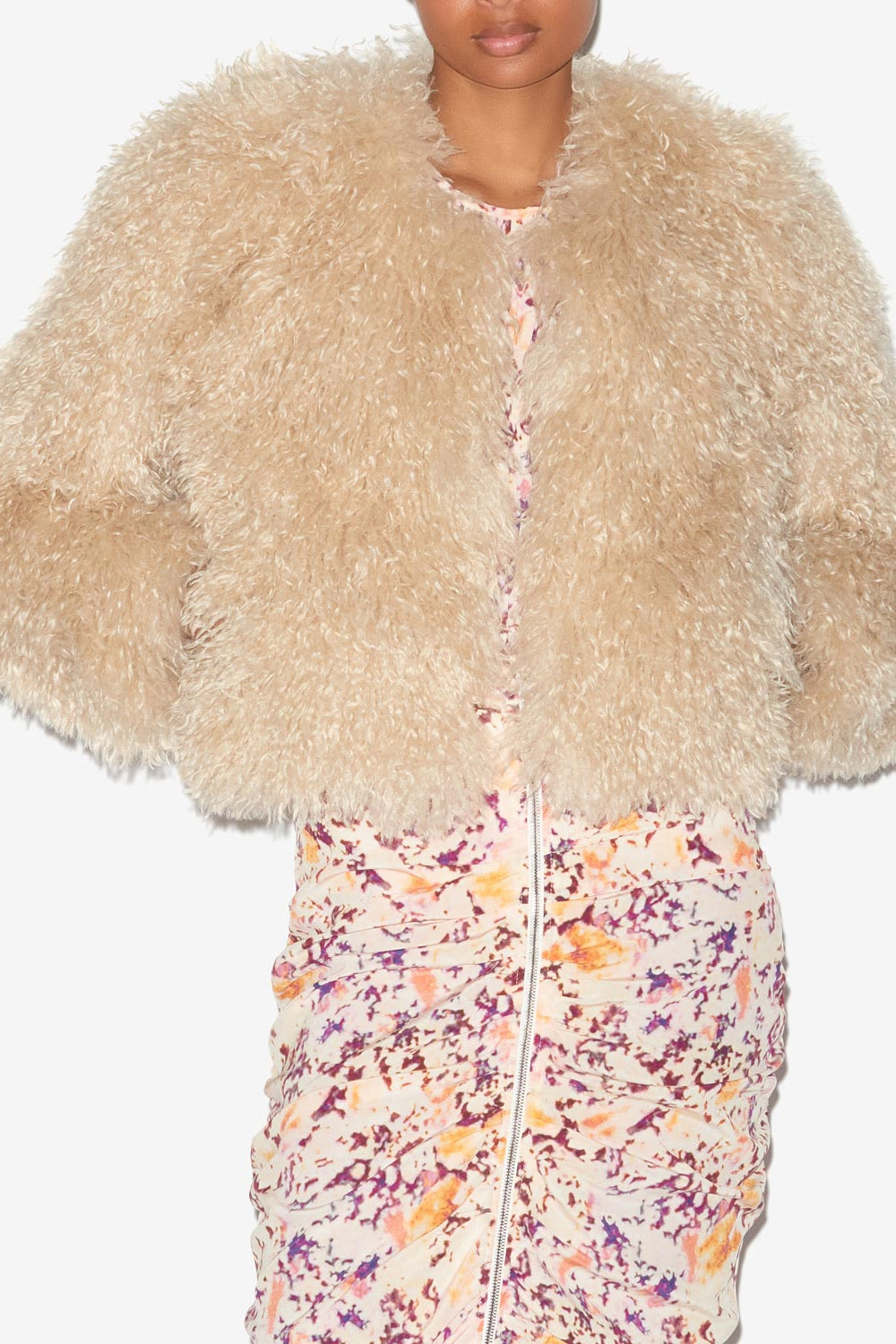 포스틴(faustine) 퍼 이펙트 플레인 반코트 - 에크루 - Woman - 4