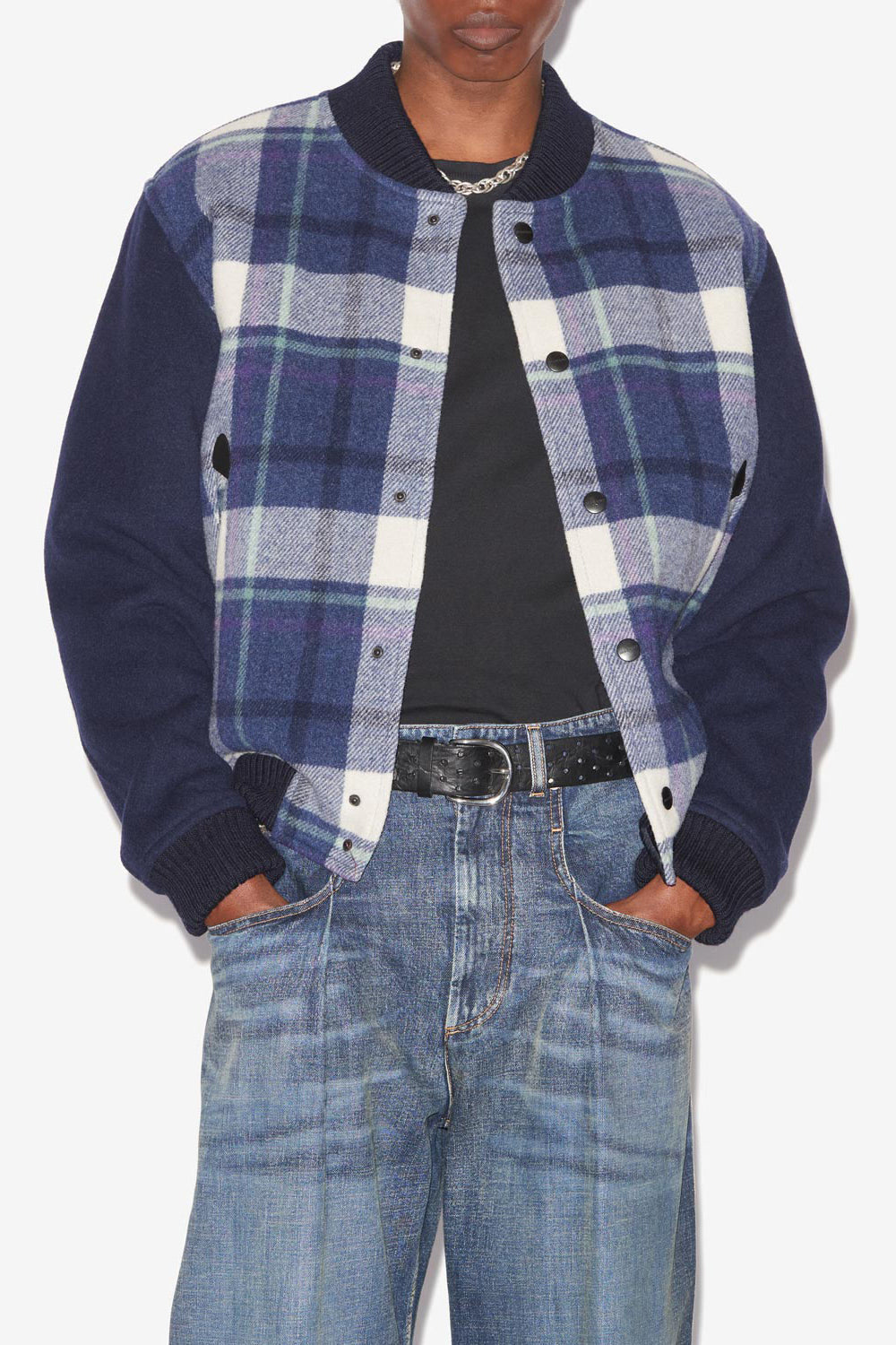 Karierter teddymantel kalban aus mischwolle - Faded night - Man - 4