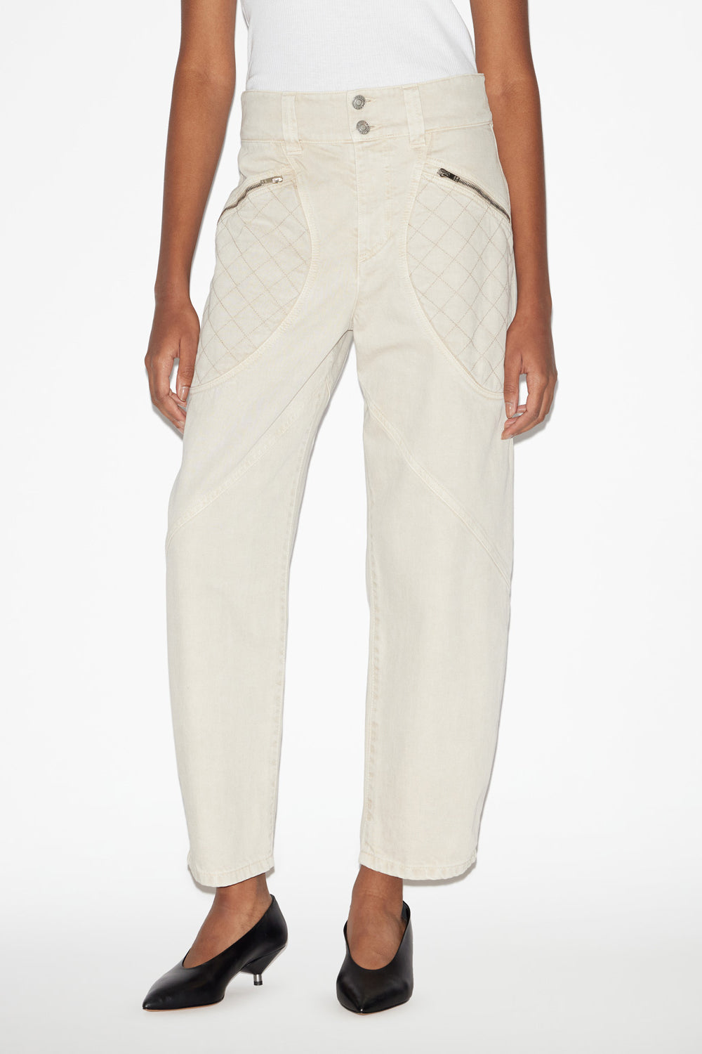 Catarina キルティングディテール デニムジーンズ - 生成り - Woman - 4