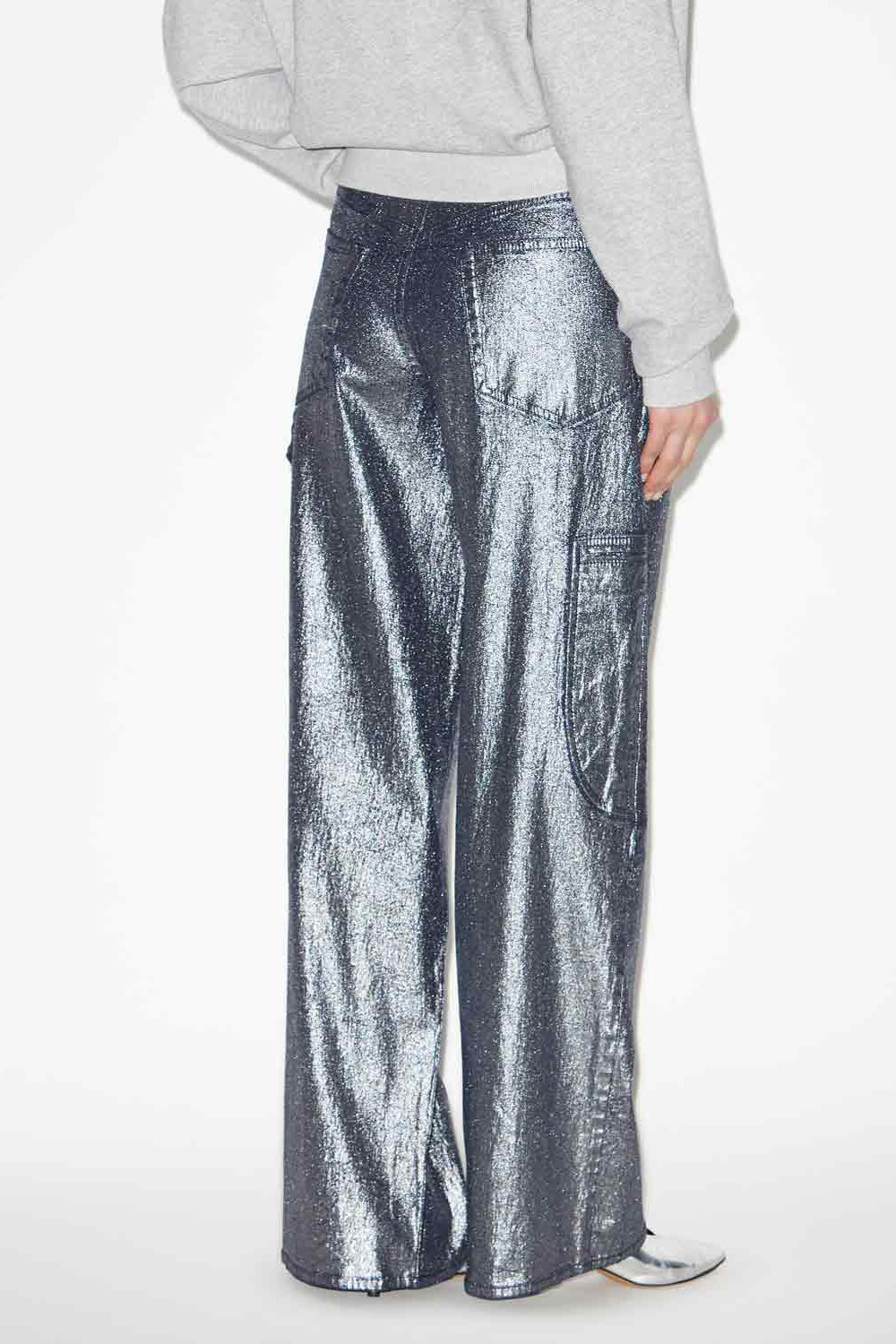 Cover メタリックデニムジーンズ - 銀 - Woman - 5