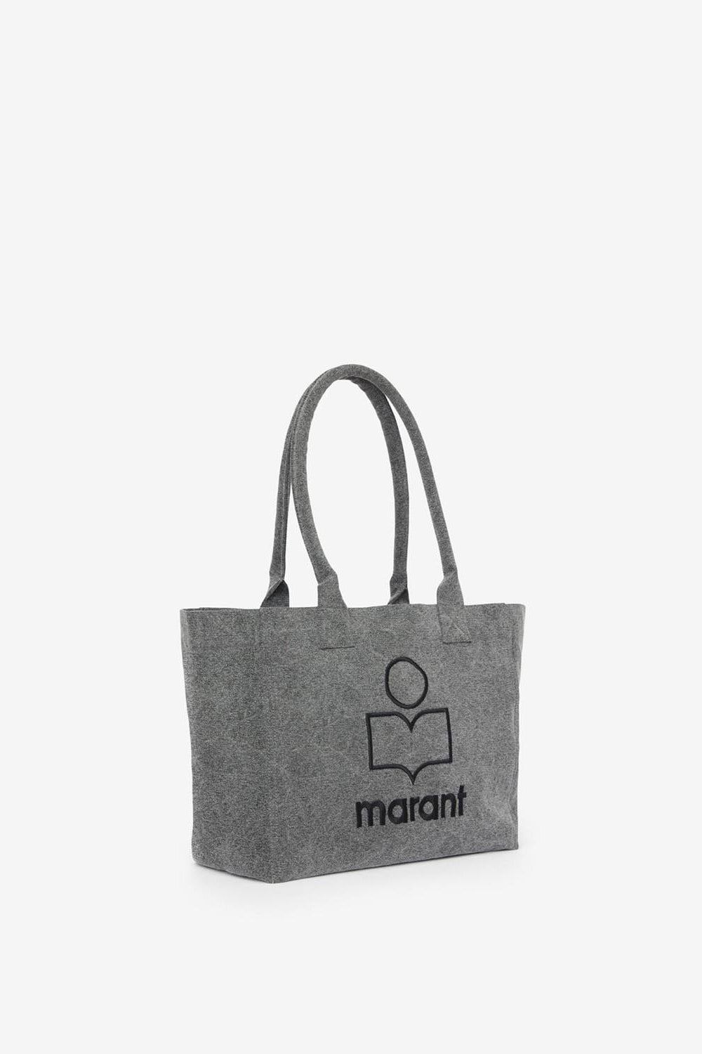 Borsa tote yenky zipped in cotone lavato con logo - Grigio - Woman - 3