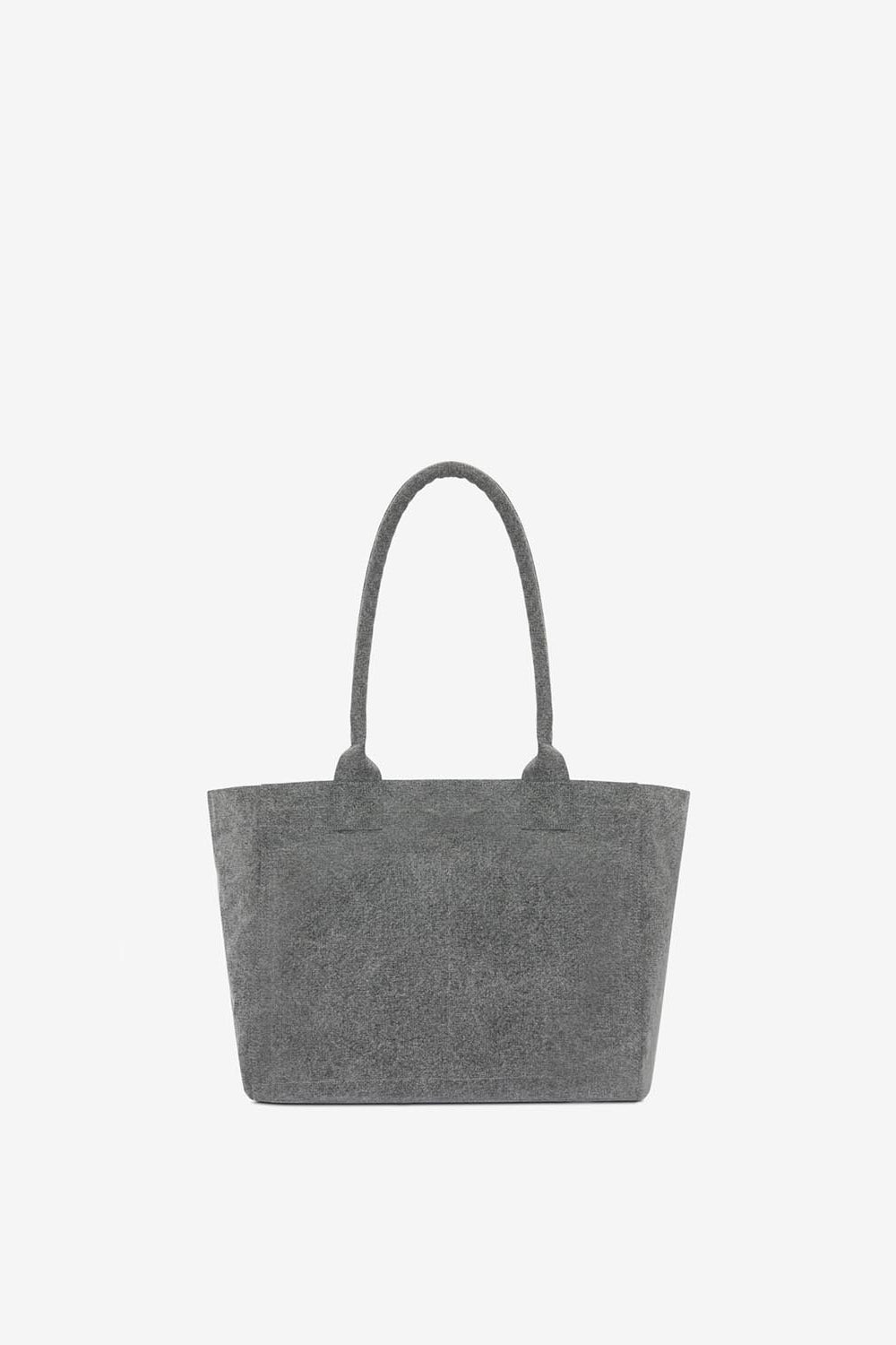 Borsa tote yenky zipped in cotone lavato con logo - Grigio - Woman - 2