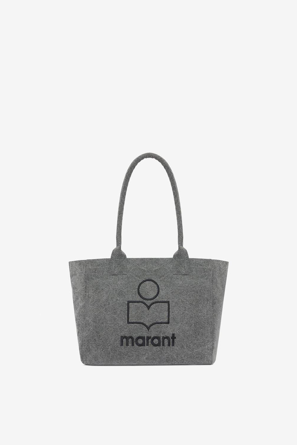 Borsa tote yenky zipped in cotone lavato con logo - Grigio - Woman - 1