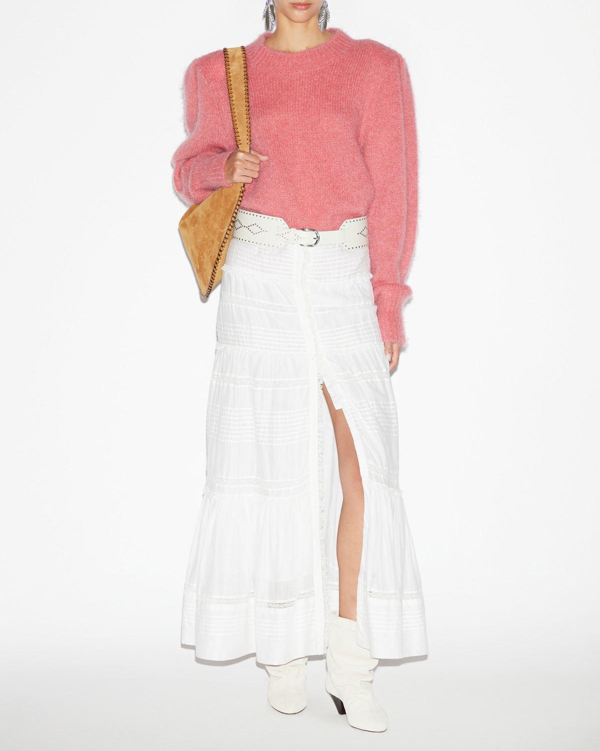 Esmee plain-colored mohair sweater - Coral - Woman - 1