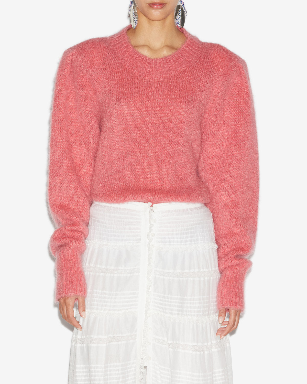 Esmee plain-colored mohair sweater - Coral - Woman - 3