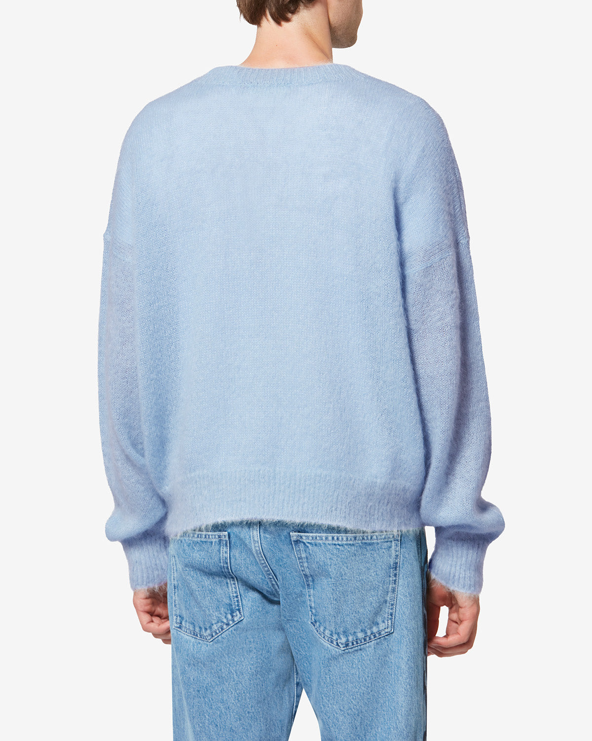 Jersey de mohair bicolor drany con logotipo - Azul claro - Man - 4