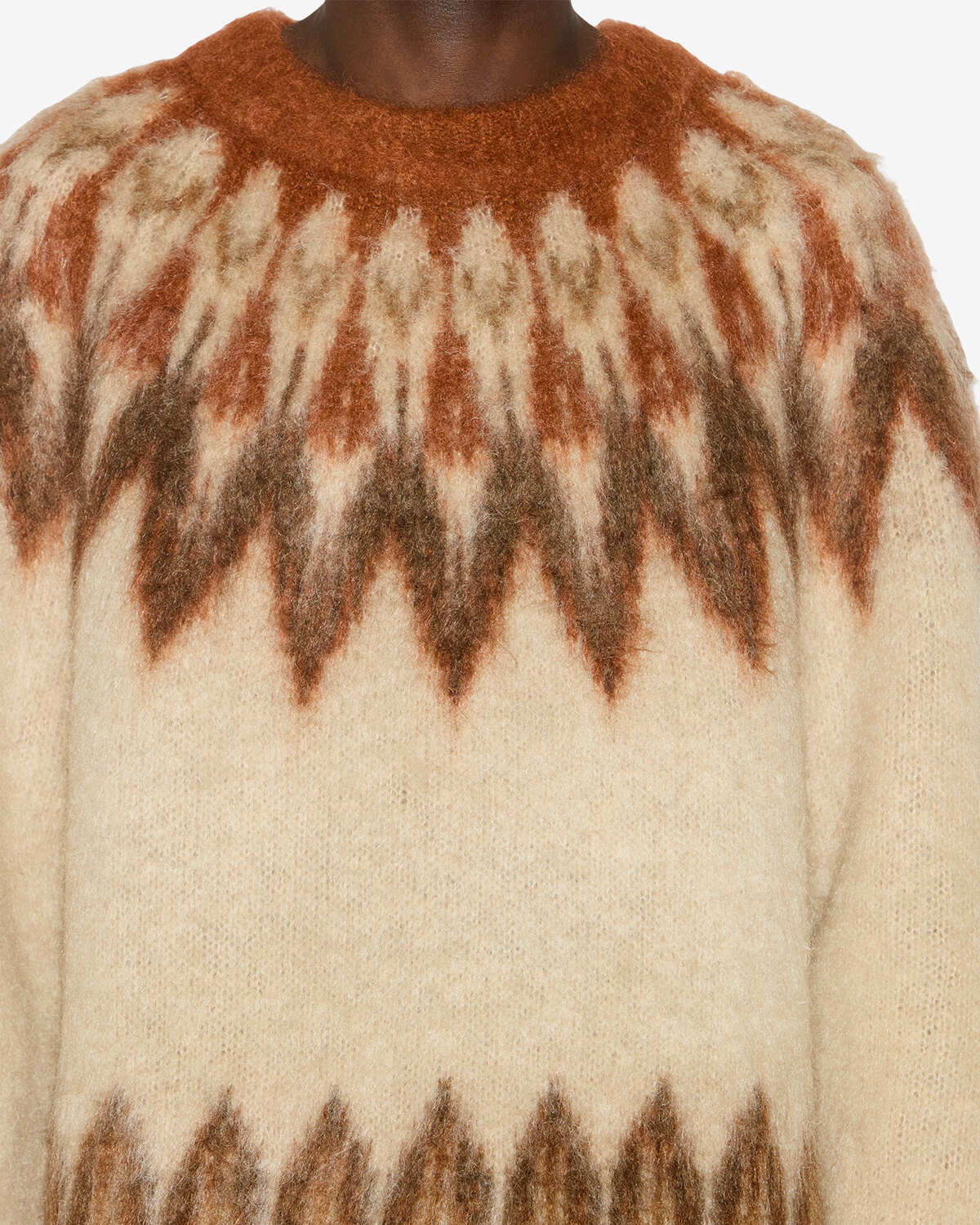 Jersey nicolas de mohair con motivos fair island - Naranja - Man - 2
