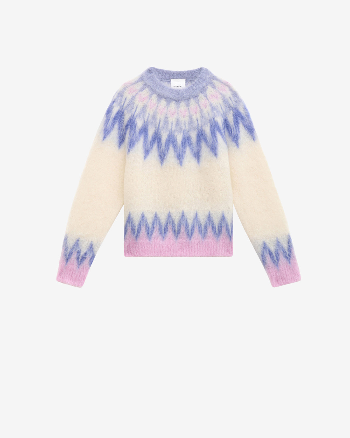 Maglione nicolas in mohair con motivo fair isle - Blu - Man - 5