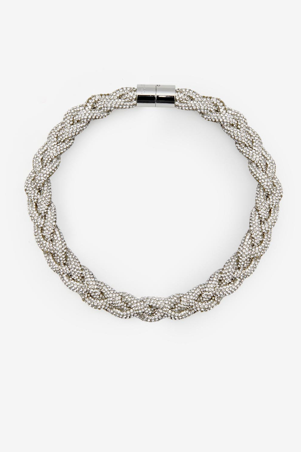 Ras du cou tresse en strass yua - Argenté - Woman - 1