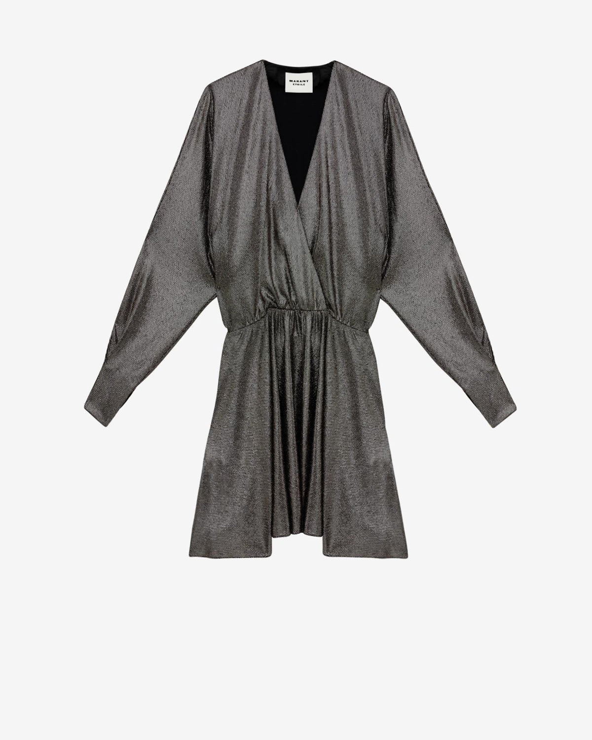 Robe courte alexane drapée métallisée - Noir métallique - Woman - 5