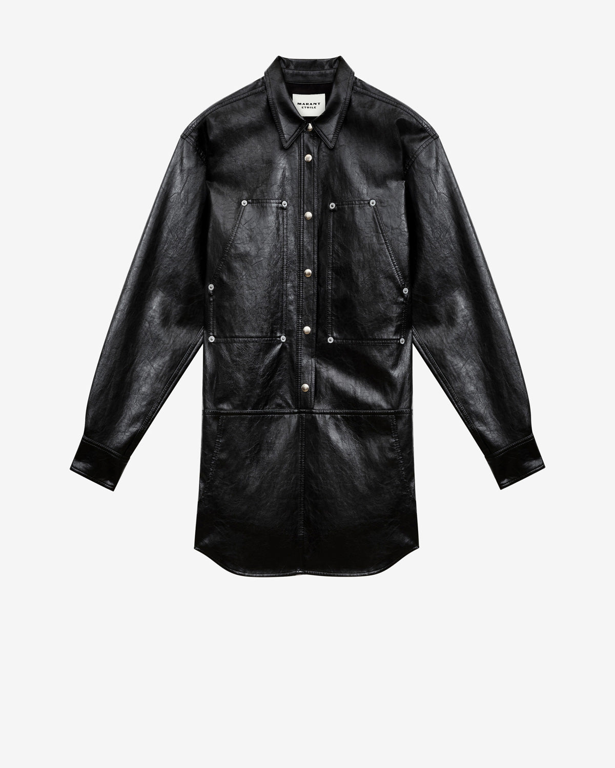 Ayali レザー風ショートシャツドレス - 黒 - Woman - 5