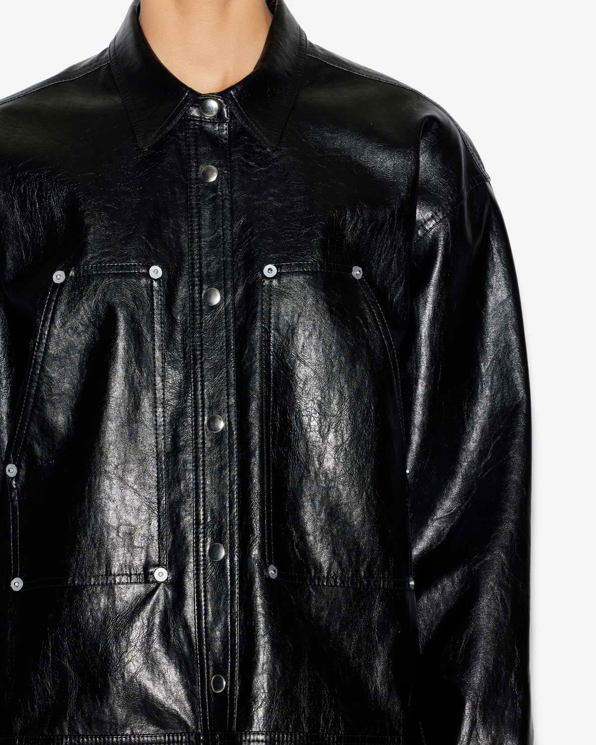 Ayali レザー風ショートシャツドレス - 黒 - Woman - 2