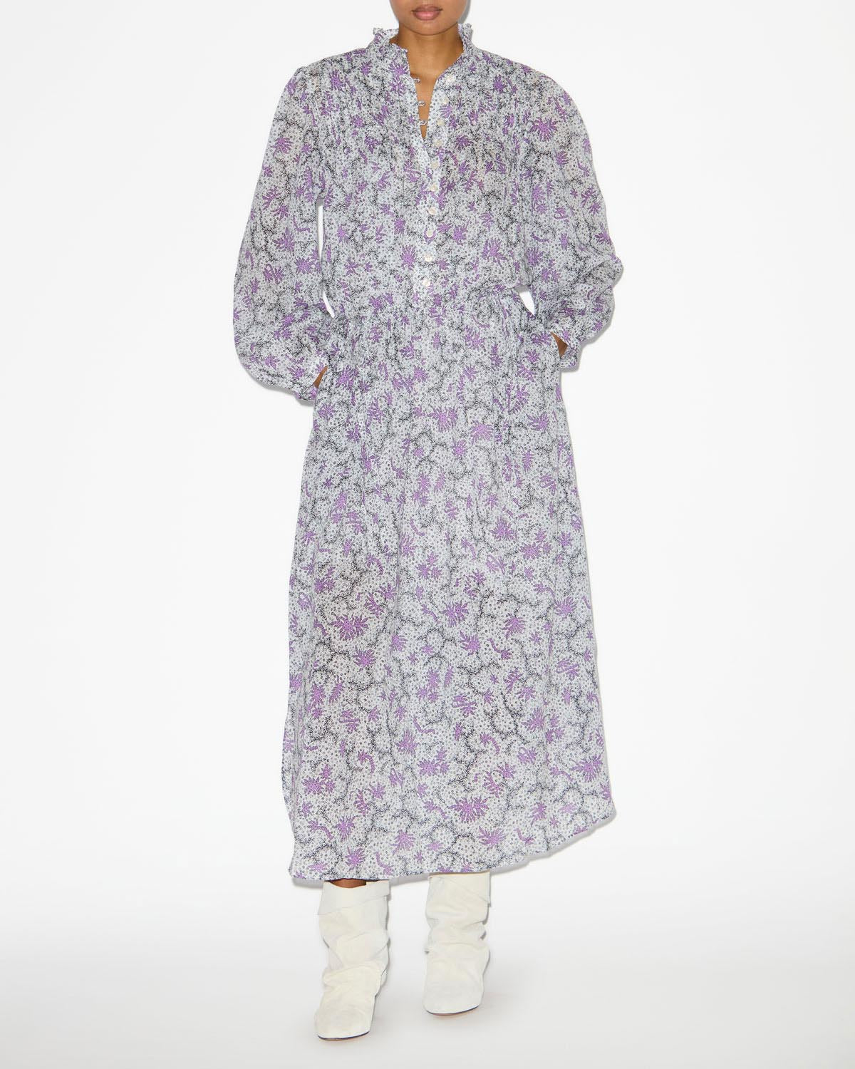 Vestido dalida Woman Ecru-lilac 2