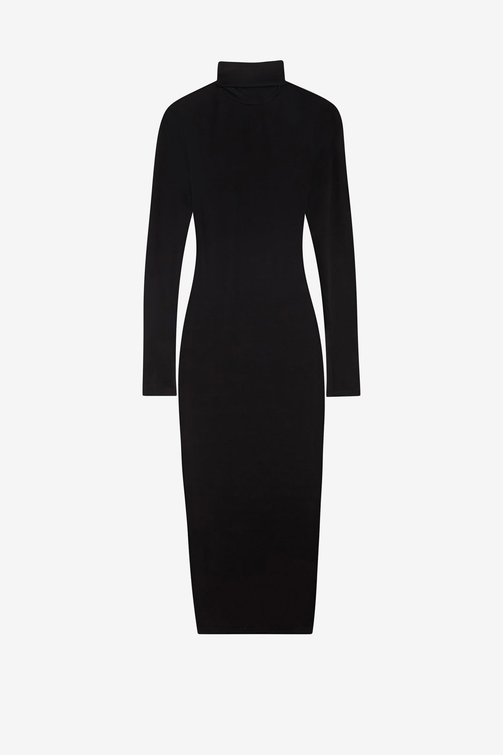 Vanessa roll neck dress in plain-colored jersey - Black - Woman - 1
