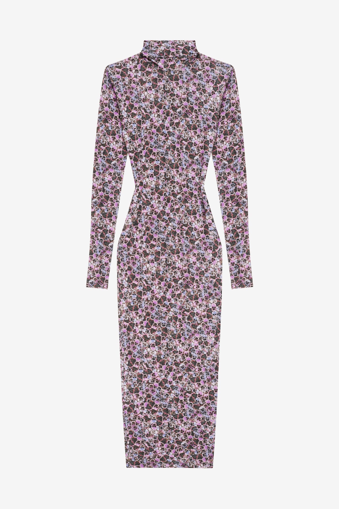 Vanessa roll neck dress in plain-colored jersey - Purple - Woman - 1