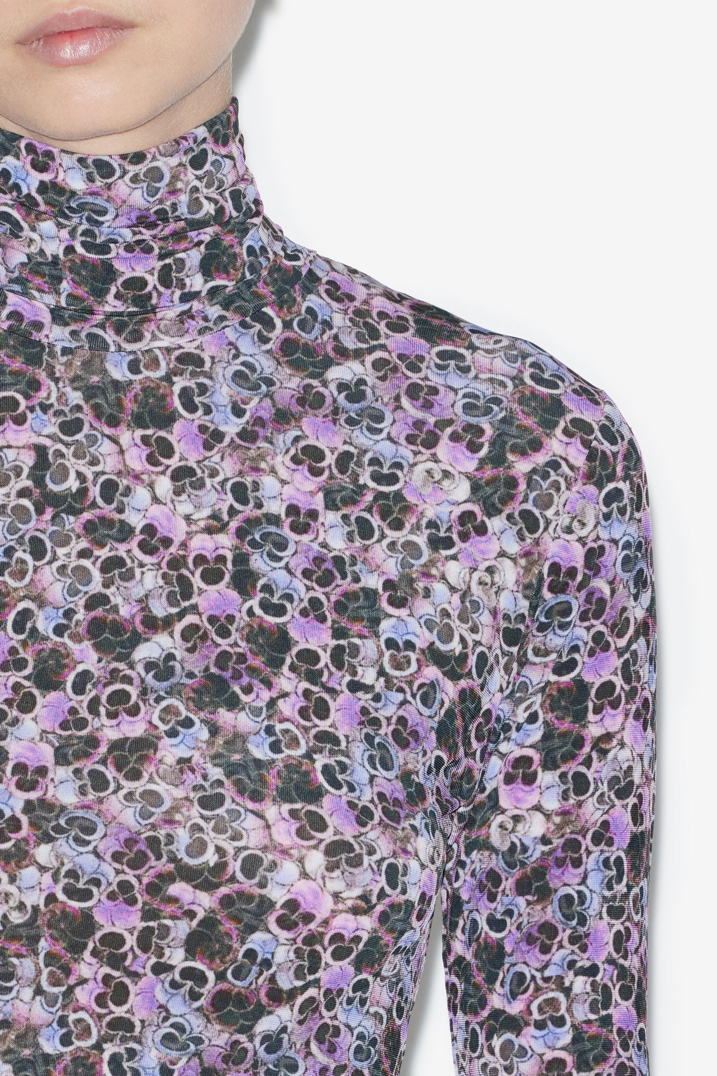 Vanessa roll neck dress in plain-colored jersey - Purple - Woman - 3