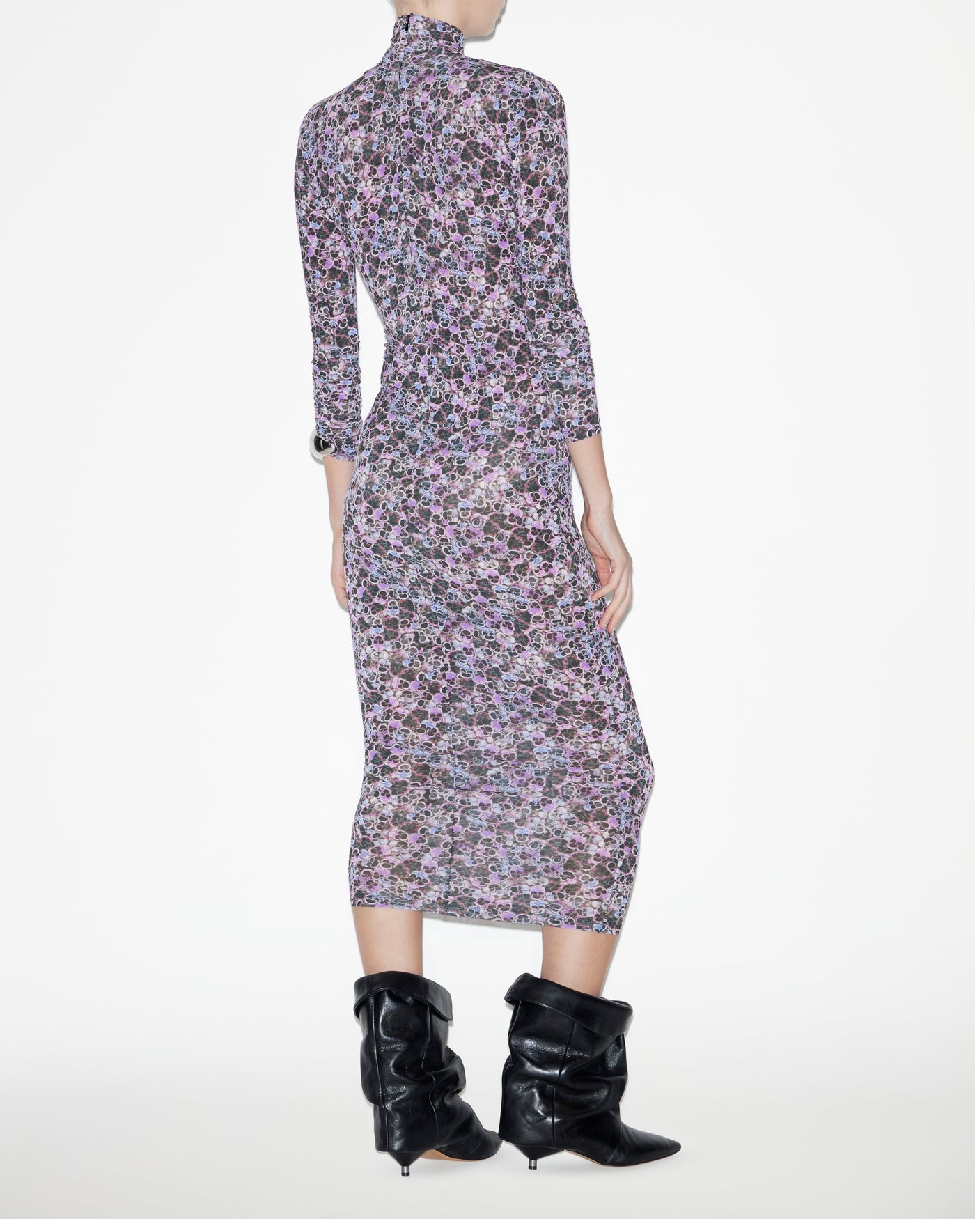 Abito vanessa in jersey stampato dolcevita - Viola - Woman - 3