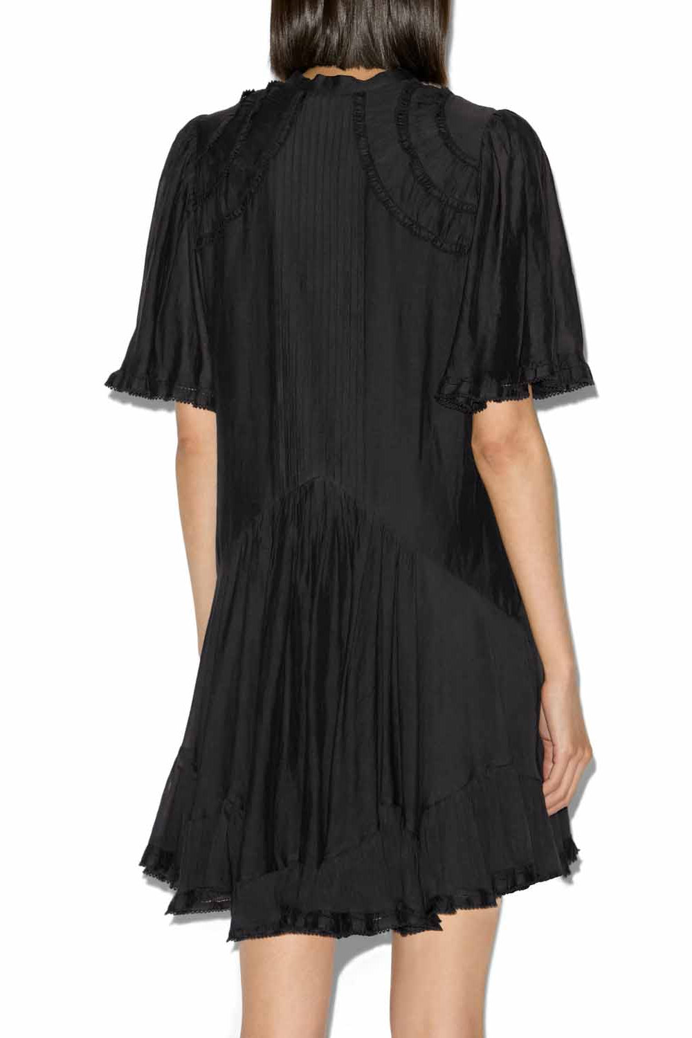 Robe courte celyana en coton froncé - Noir - Woman - 5
