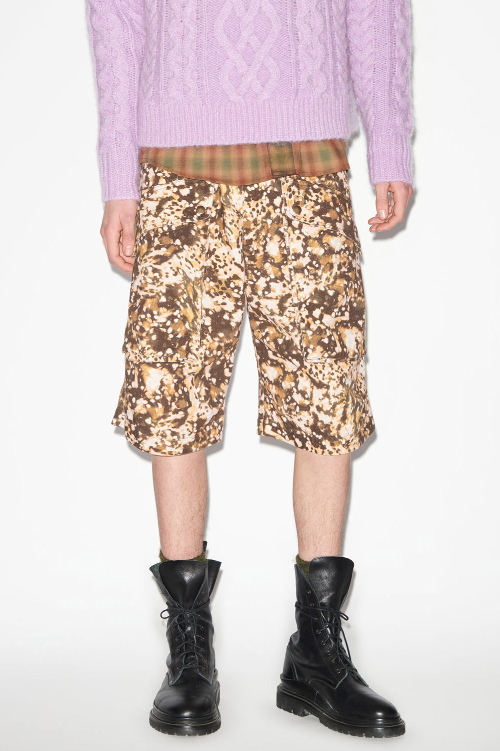 Short long inspiration workwear en denim imprimé erize - Kaki - Man - 4