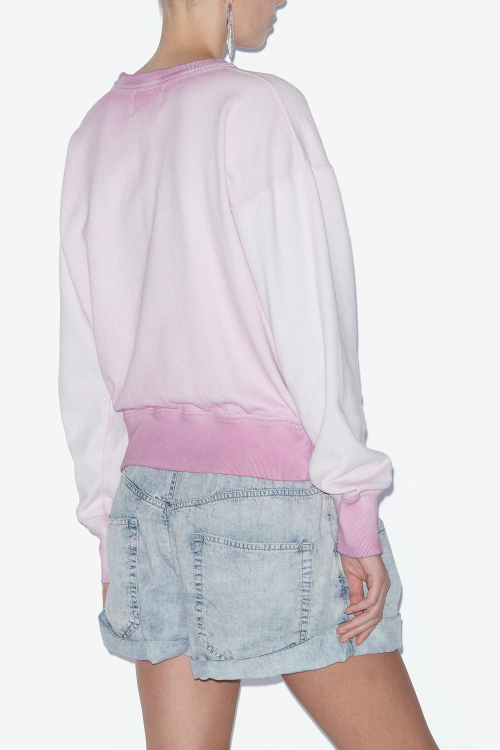 Sudadera mobyli de algodón desgastado con logotipo - Lilac - Woman - 5
