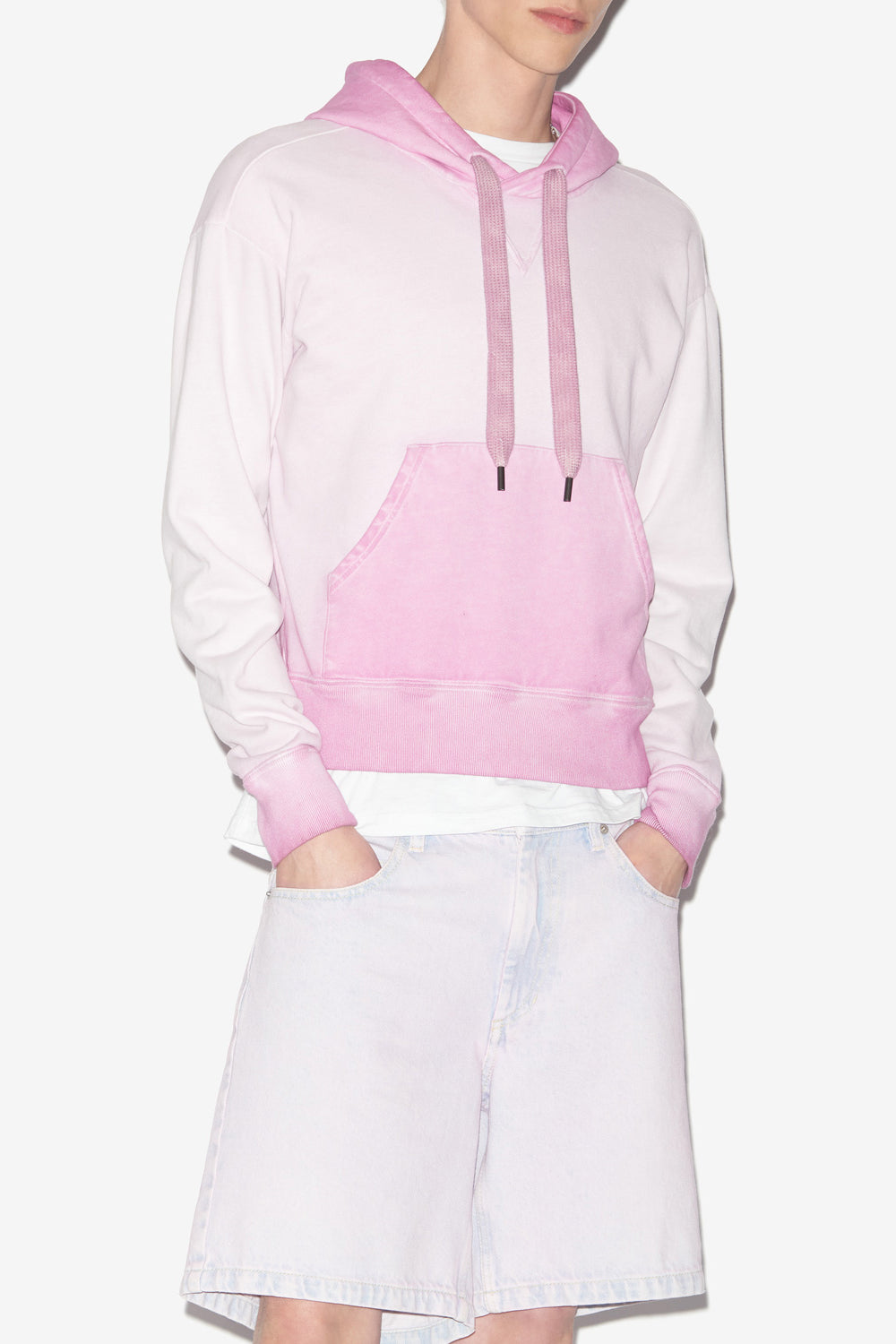 마위 워싱 마감 면 소재의 오버사이즈 스웨트셔츠 - Lilac - Man - 4