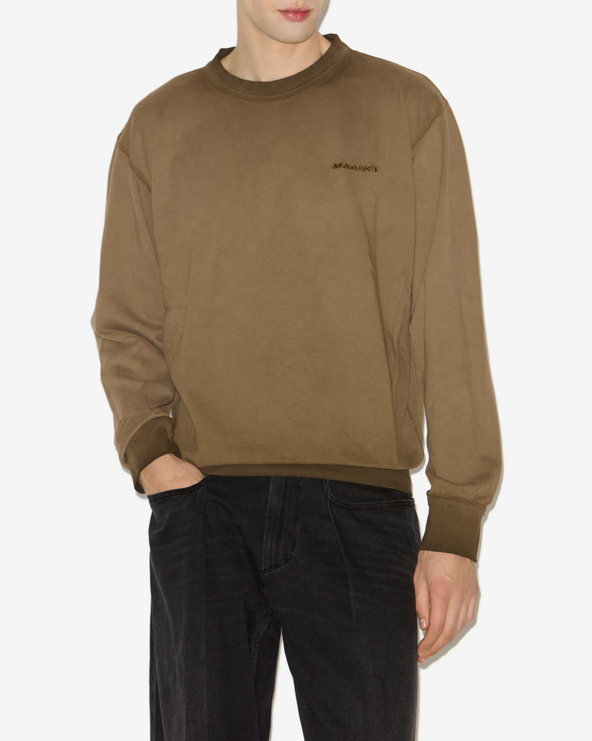 Sweatshirt mikolo aus verwaschener baumwolle - Khaki - Man - 3