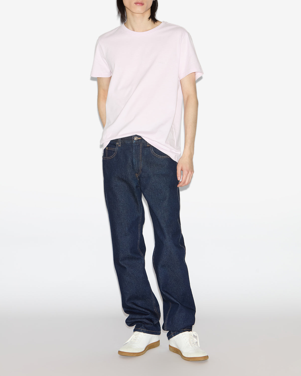 T-shirt a maniche corte zafferh in cotone a tinta unita - Faded pink - Man - 1