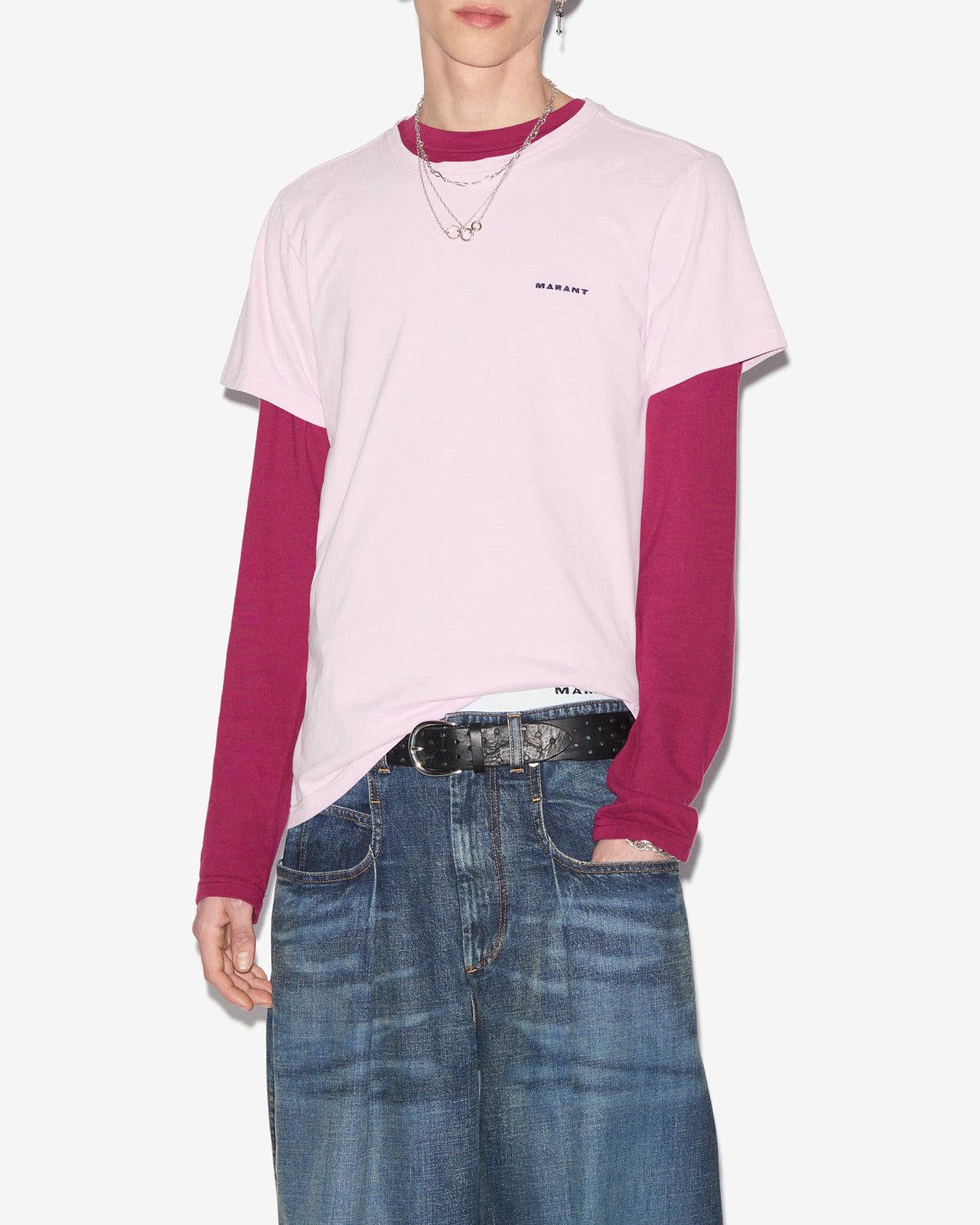 Zafferh tシャツ Man Light pink 5