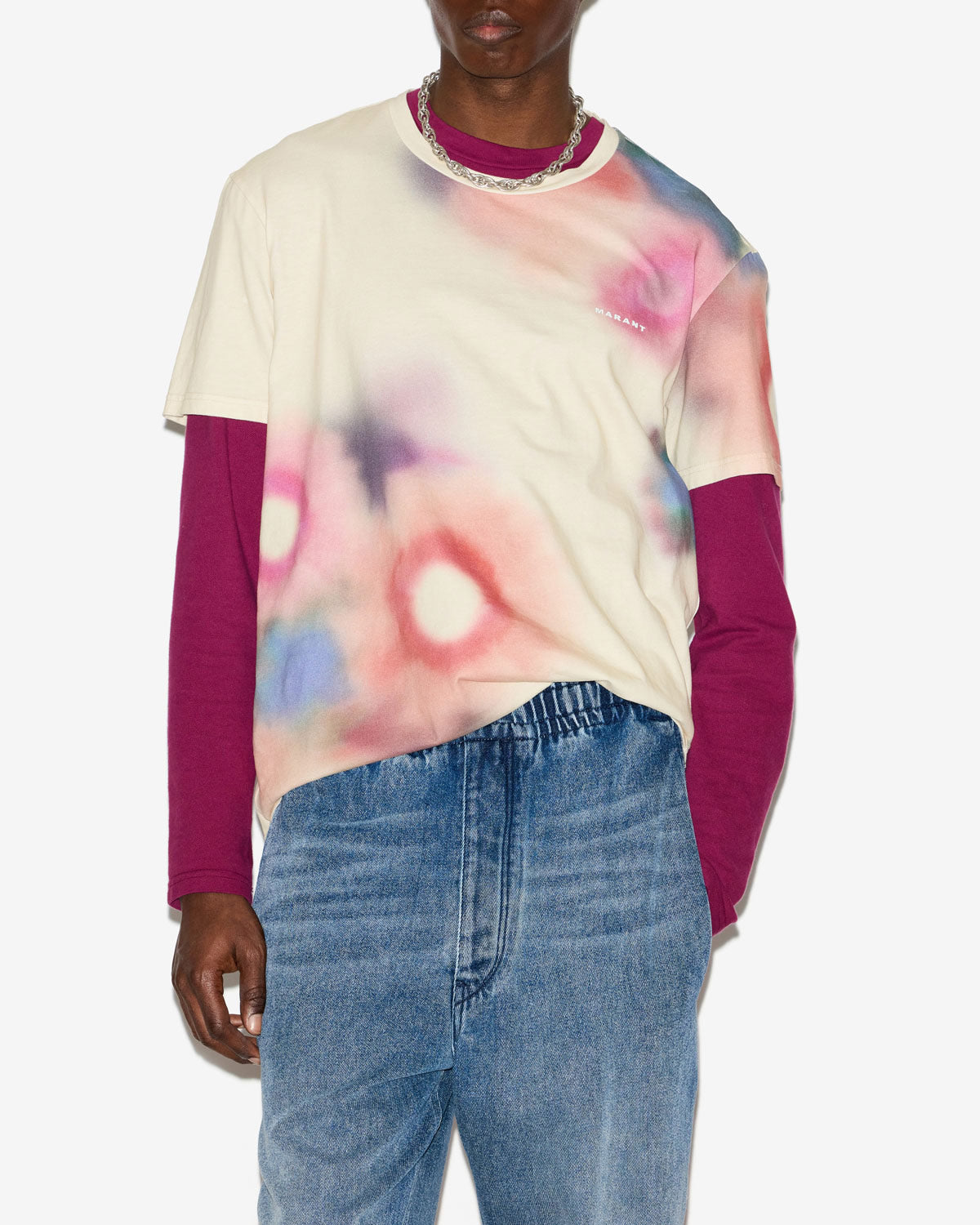 T-shirt à manches courtes en coton imprimé honore - Écru - Man - 3