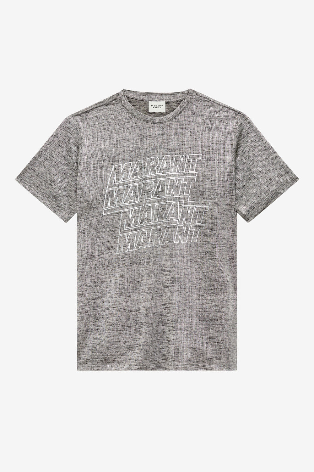 Camiseta de punto jersey metalizado con logos zoeline - Gray-silver - Woman - 1