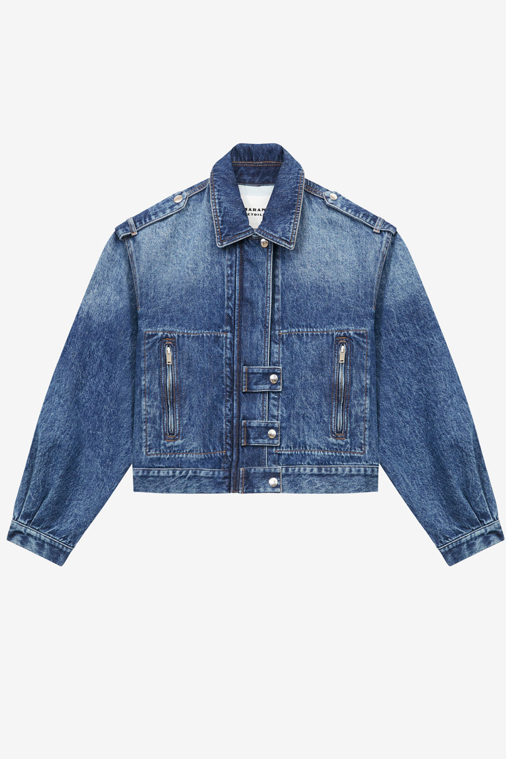 Giacca julie corta in denim tinta unita stile workwear - Blu - Woman - 1