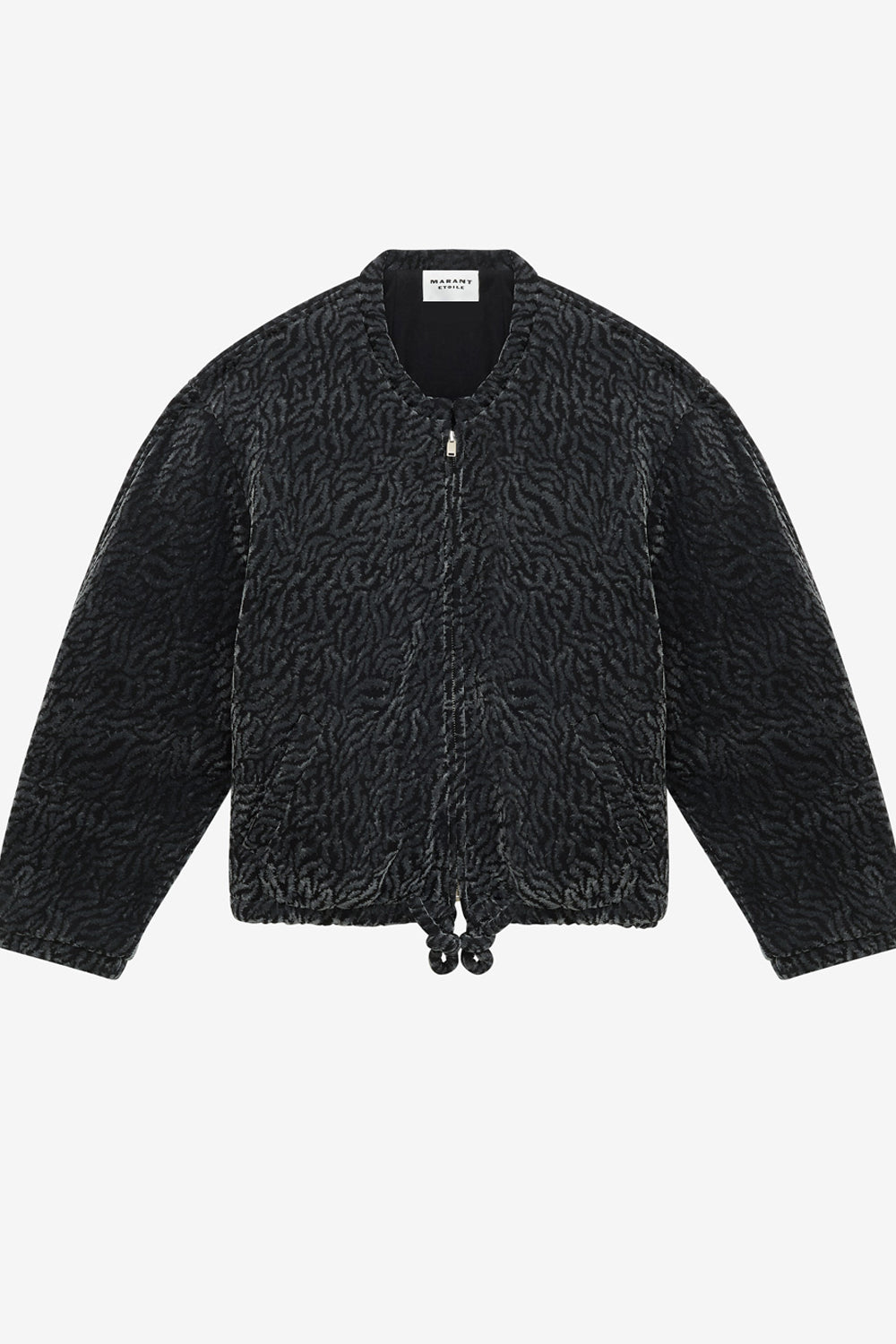 Veste bomber abelina en velours dévoré - Noir métallique - Woman - 1